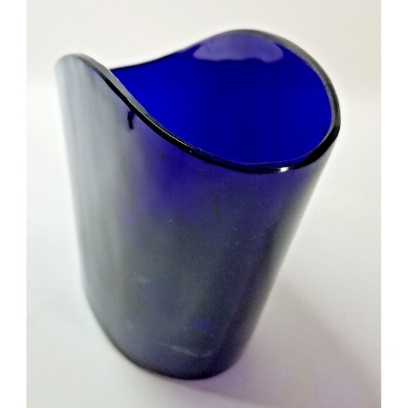 Vintage Hand Blown Art Glass Cobalt Blue Heavy Thick - Picture 3 of 9